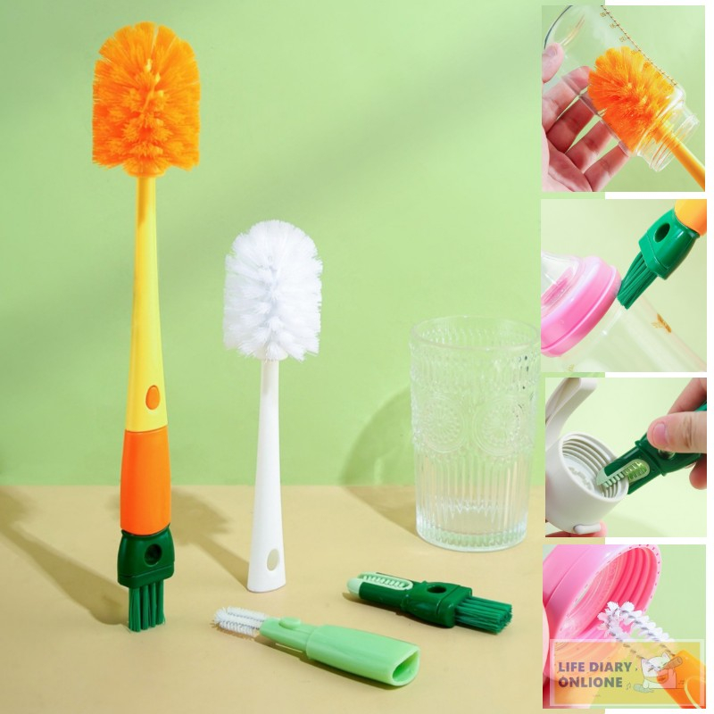 4IN1 Long Handle Cleaning Cup Brush Water Cup Cleaning Milk Bottle