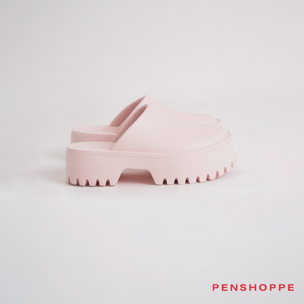 Penshoppe Chunky All Rubber Clogs Shoes For Women (Baby Pink/Black ...