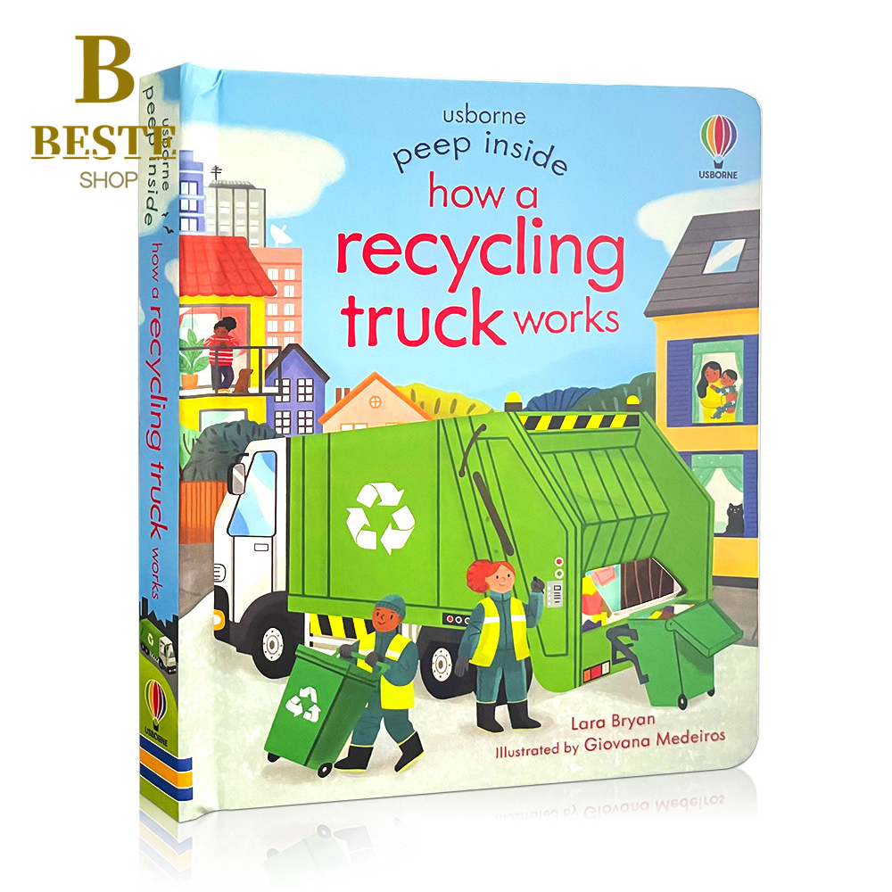 Usborne Peep Inside How A Recycling Truck Works English Educational 3D ...