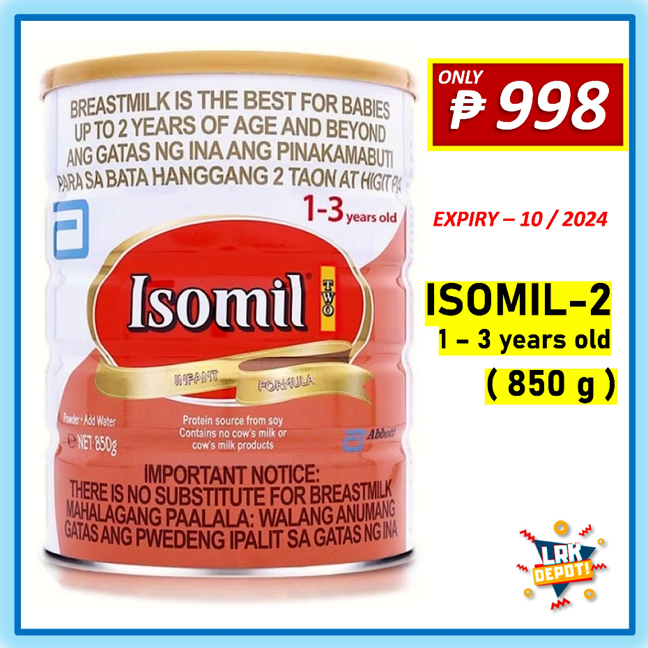 Isomil 2 TWO Infant Formula (1 to 3 y/o) 850 g Kids Nutritional