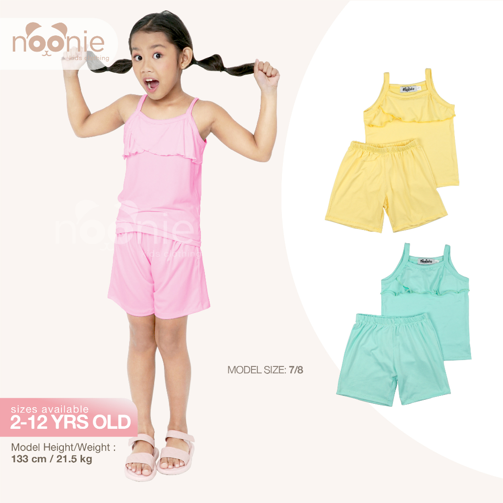 Noonie- Girls Terno (2-12Y) -Stretchable Spaghetti w/ Ruffles and ...