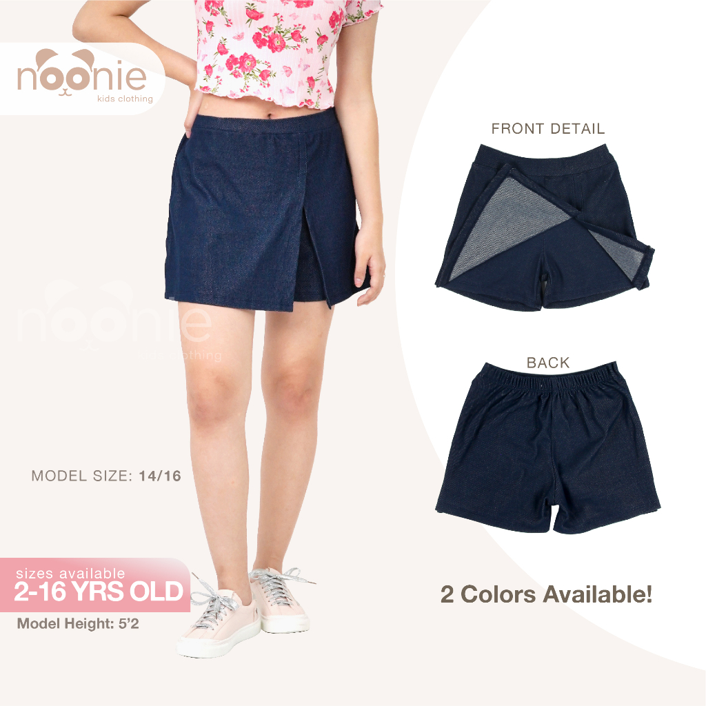 Noonie Kids- Girls Skort / Skirt / Shorts - 2-16 yo- Cotton Knit Denim ...