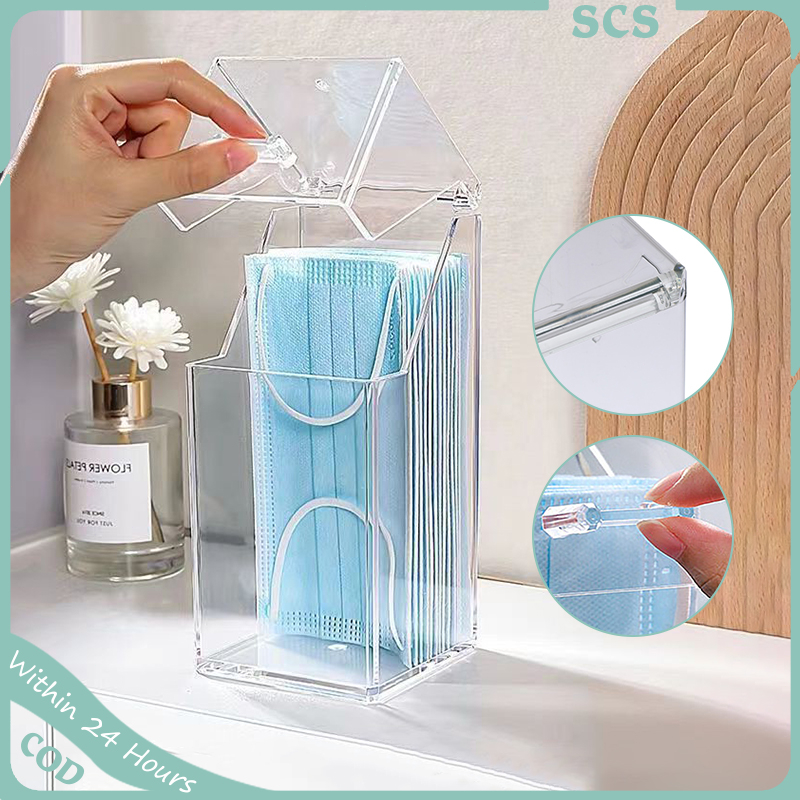 Clear Acrylic Face Mask Dispenser with Lid, Personal Face Mask Storage Box Shopee Philippines