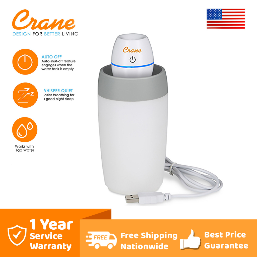 Crane Travel Humidifier White for Cough and Colds, Allergies, Asthma ...