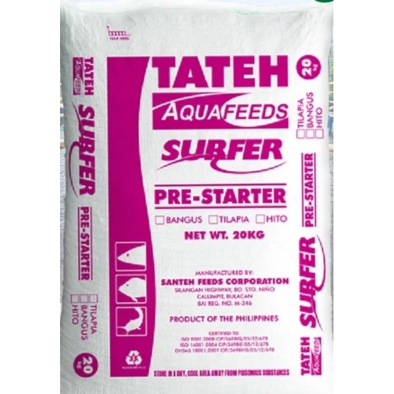Tateh PRE-STARTER 1 Sack (20 kg) for koi, goldfish, milkfish, catfish ...