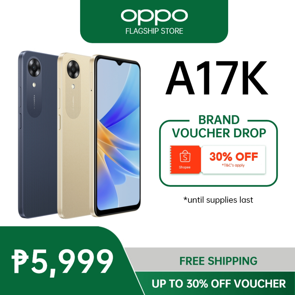 [NEW] OPPO A17k Smartphone 5000mAh LongLasting Battery Up to 4GB