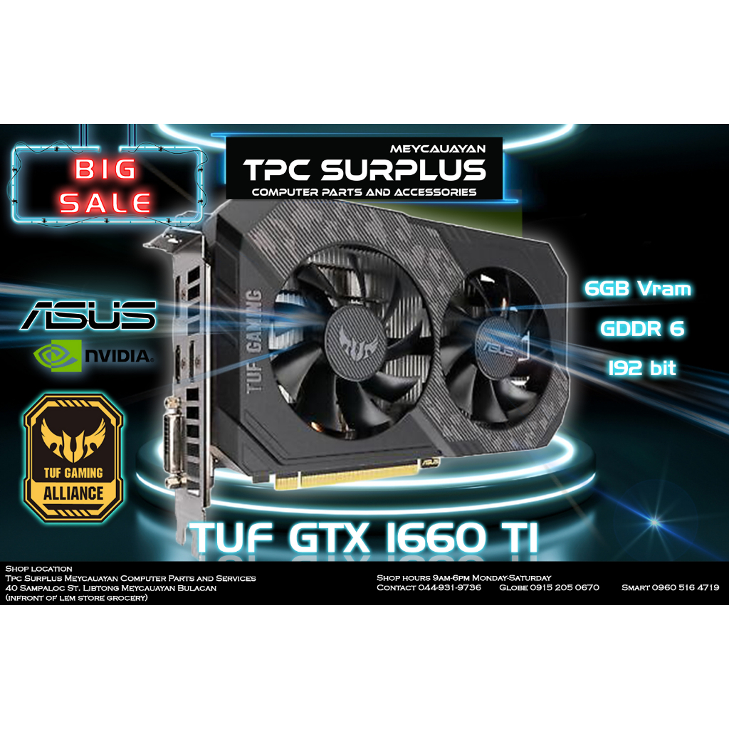 ASUS TUF Gaming GeForce® GTX 1660 Ti EVO 6GB OC used Video Card Graphics  Card GPU Shopee Philippines