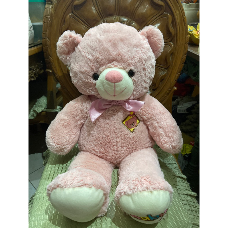 Teddy Bear Pink Stuffed Toy Big 26 inches Preloved | Shopee Philippines
