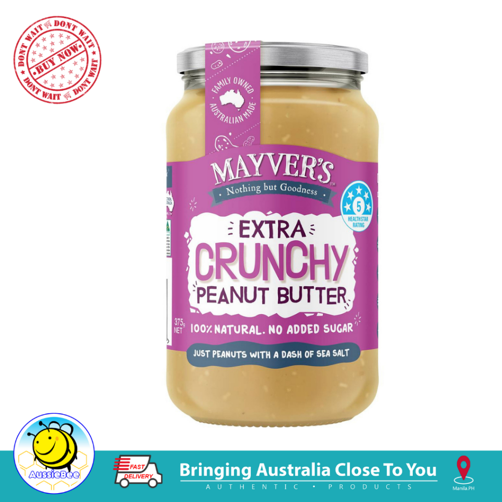 Mayver's Extra Crunchy Peanut Butter 375g (expiry October 2024
