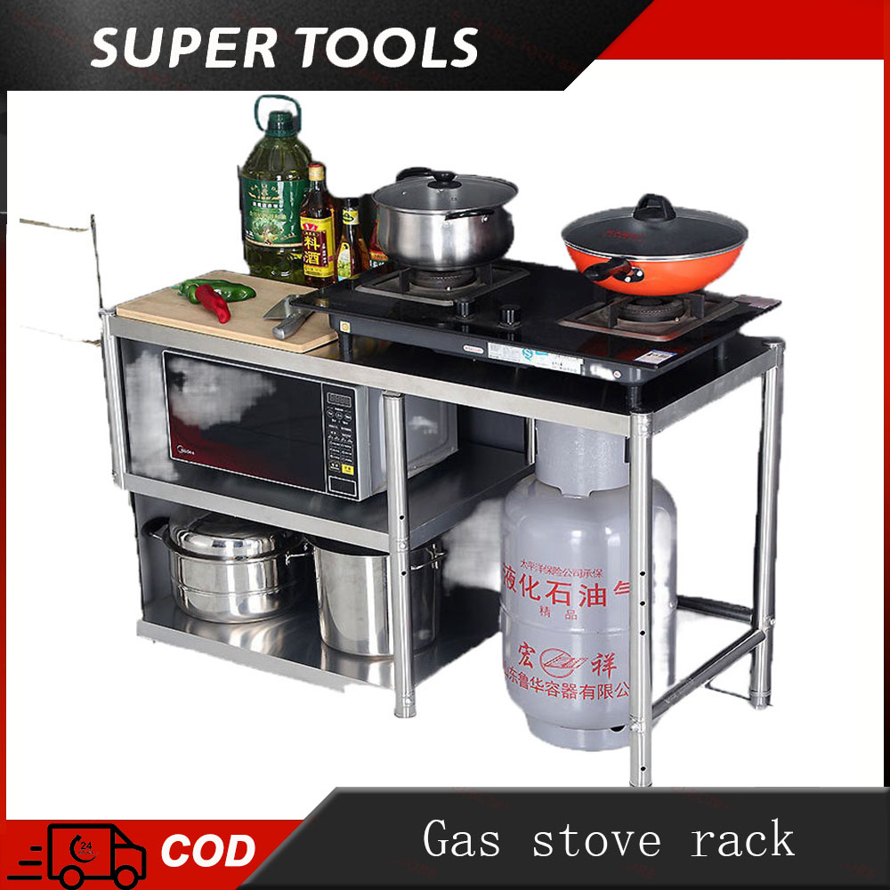 Gas stove rack heavy duty kitchen rack gas rack kitchen stainless steel bench rack shelf floor