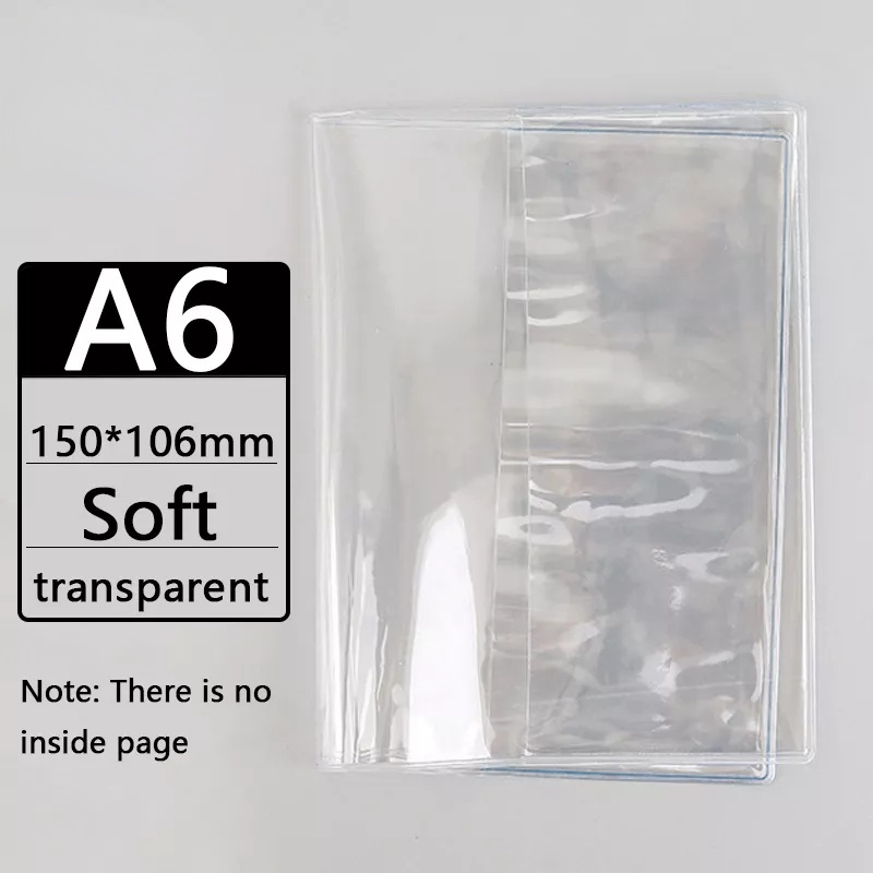A6 Clear PVC Cover for Macaron Notebook Binder Jacket Protective Case ...