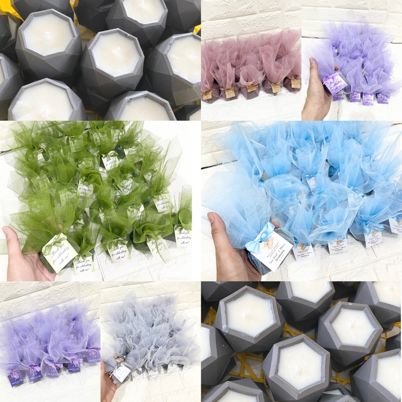 Scented Candles Cement Pot/ Giveaways / Gifts / Organic Wax / Party