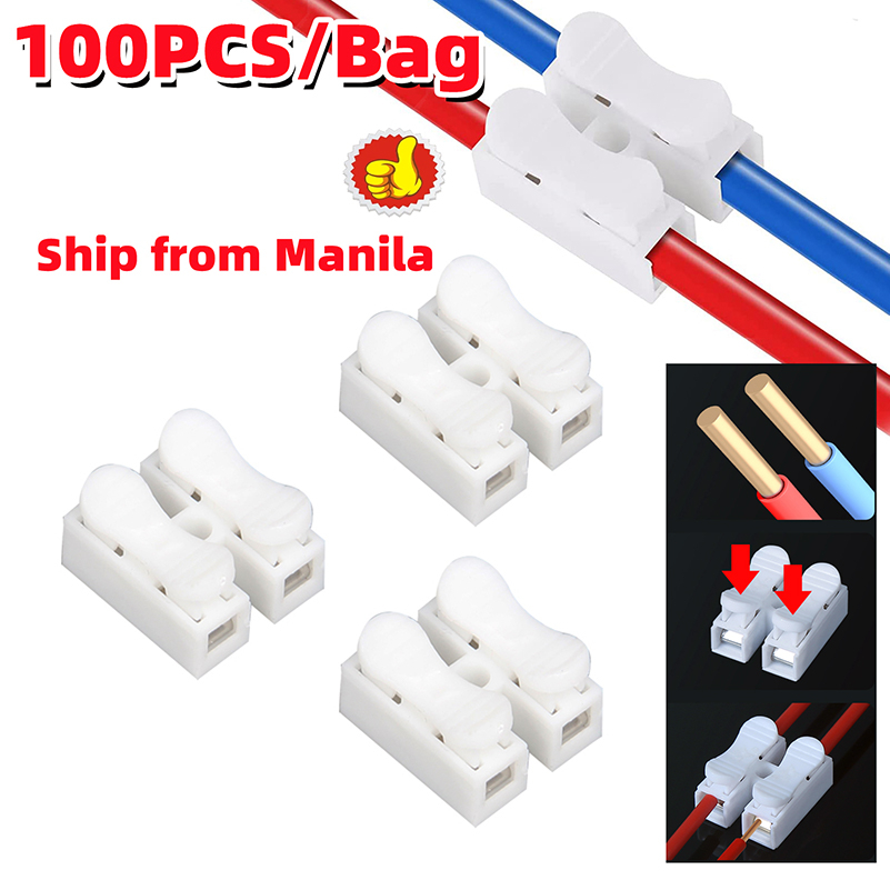 50/100Pcs CH2 Quick Splice Lock Wire Connectors 2Pins Electrical Cable ...