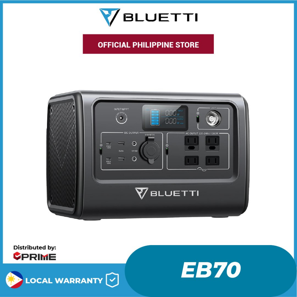 Bluetti Philippines EB70 Portable Power Station 1000W 716Wh LiFePO4