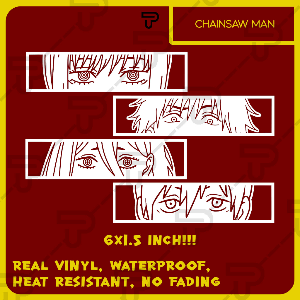 Anime Decals Vynil Stickers Eye Slap Chainsaw Man Denji Power