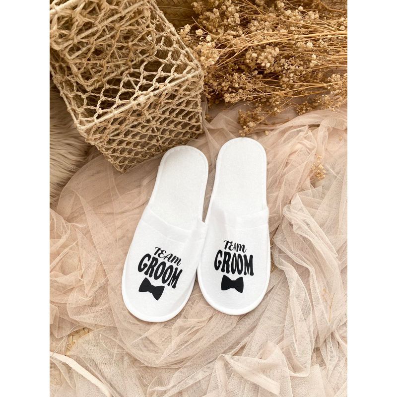 Personalized Slippers for Wedding Groom Bride Groomsmen Bridesmaid etc. Shopee Philippines