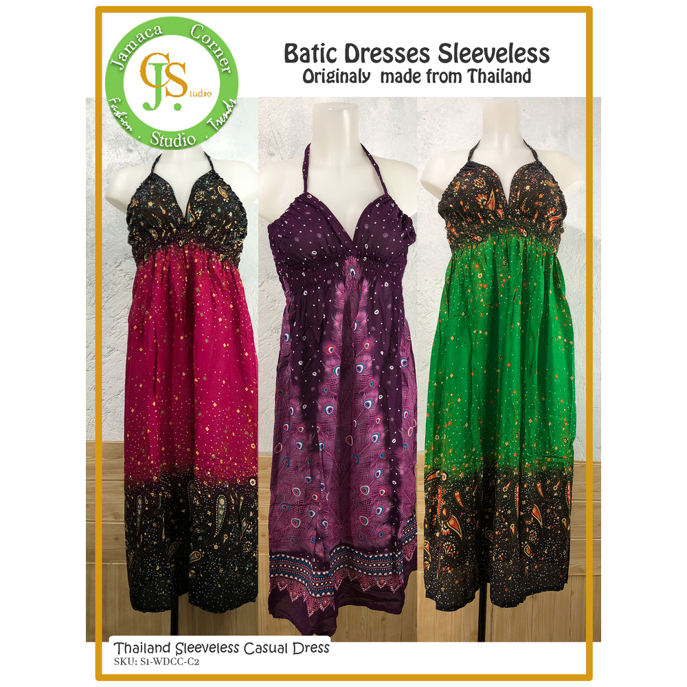Thai Batic Charm Sleeveless Dress Straight from Bangkok Best Outfit