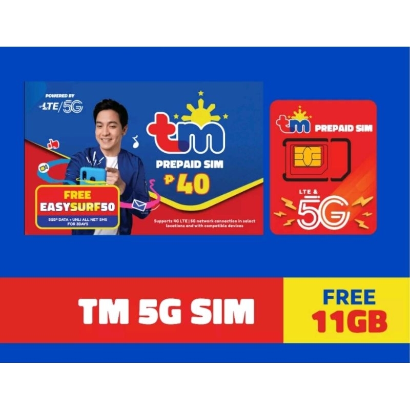 TM SIMCARD with free easysurf50+unliallnet 3days 5G Lte | Shopee ...