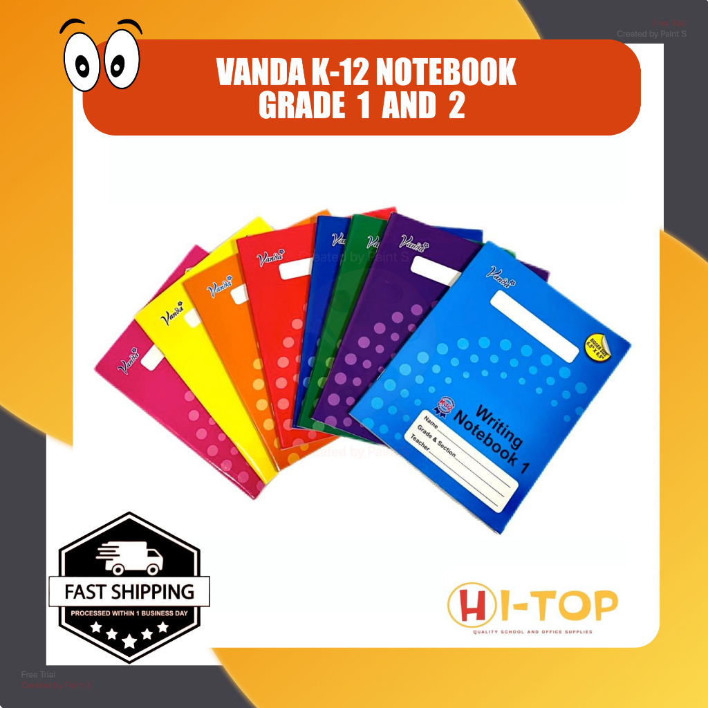 Vanda K-12 Writing Notebook Grade 1 and 2 Big l 6.5