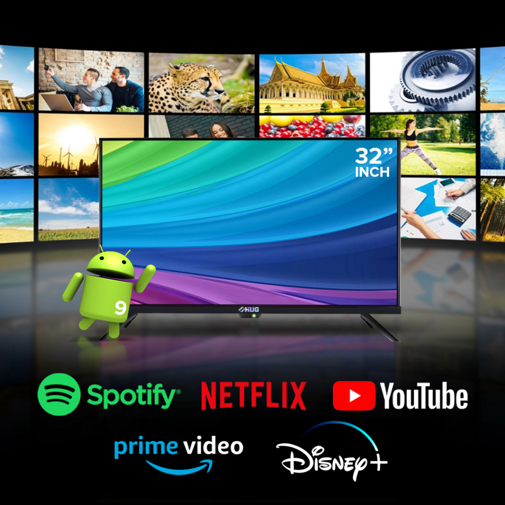 HUG 32 Inches Ultra Slim Bezel Smart High Definition LED TV Flat Screen ...