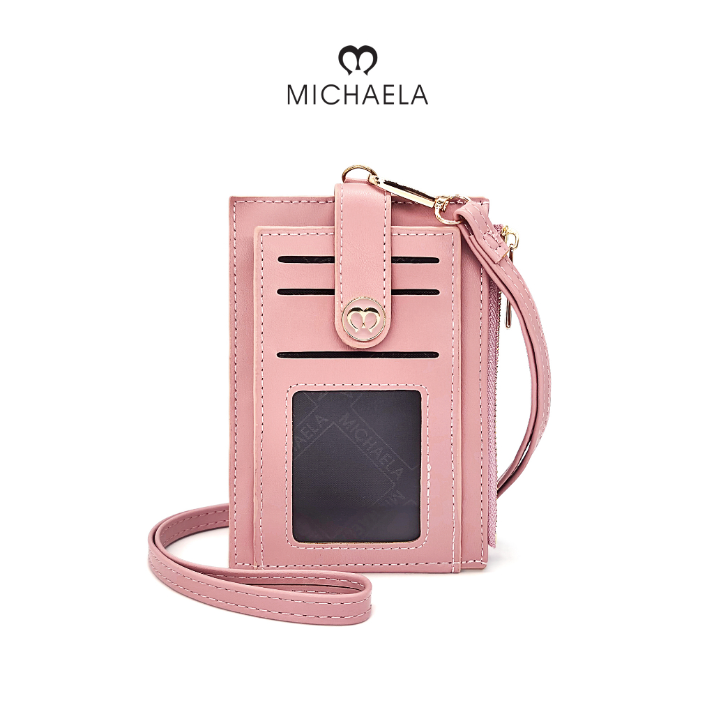 MICHAELA Chic Sling Card Holder 8 Card Slots 3 Transparent ID Window 1 ...
