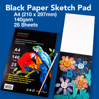 Berkeley Sketch Pad Black Paper, A4, 25 sheets, 150gsm