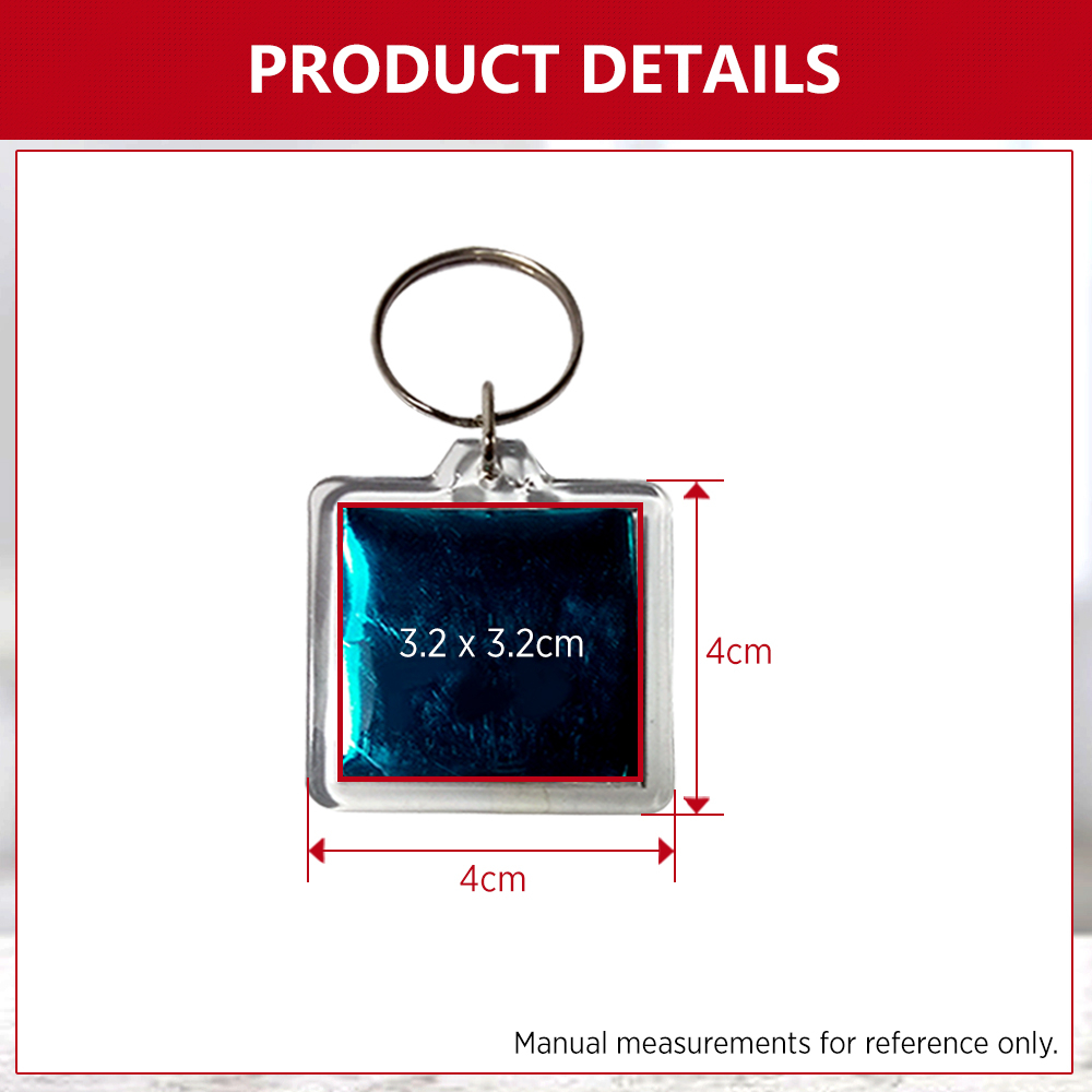 QUAFF Acrylic Keychain F23 Square Photo Insert Keychain (100 sets per ...