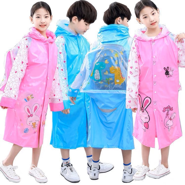 6-15 years PVC children raincoat/poncho with inflatable brim,waterproof ...