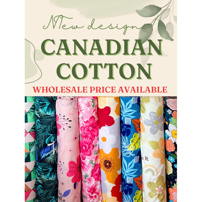 CANADIAN COTTON PREMIUM Tela PER YARD 94-96 inches width | Shopee ...