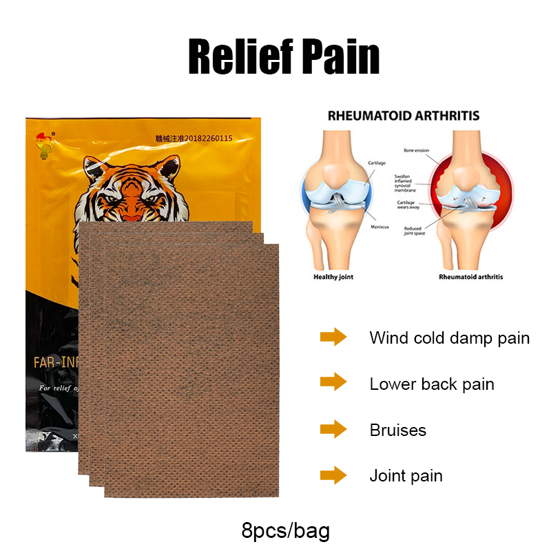 Tiger Patch Pain Reliever Patch Muscle Pain Herbal Patches for Fatigue ...