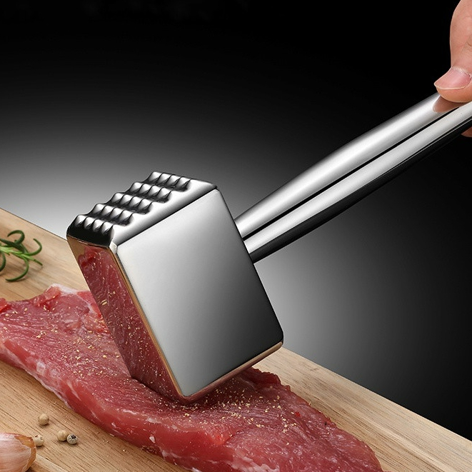 Stainless Steel 304 Hammer Double Sided Beef Steak Tool Mallet Meat