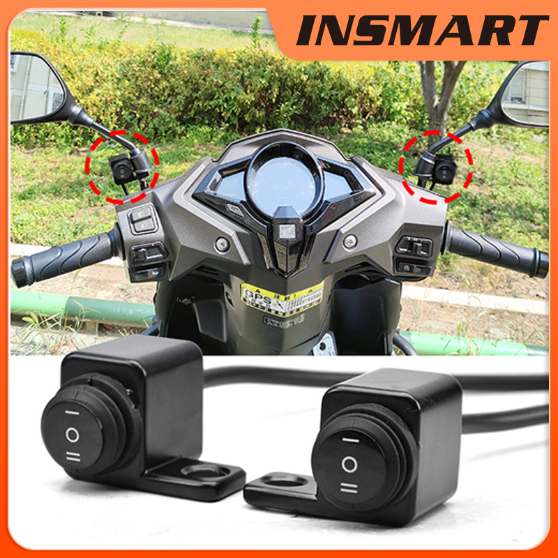 2/3WAY DOMINO Mini Driving Light Mirror Mount Switches Hazard Fog Light