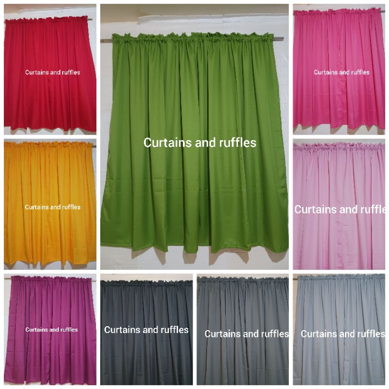 Katrina fabric plain curtains (NO RING) | Shopee Philippines