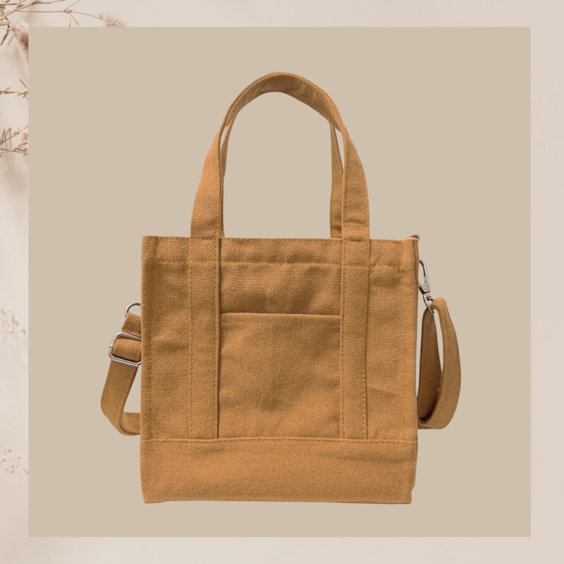 MINI BOX CANVAS TOTE SLING BAG