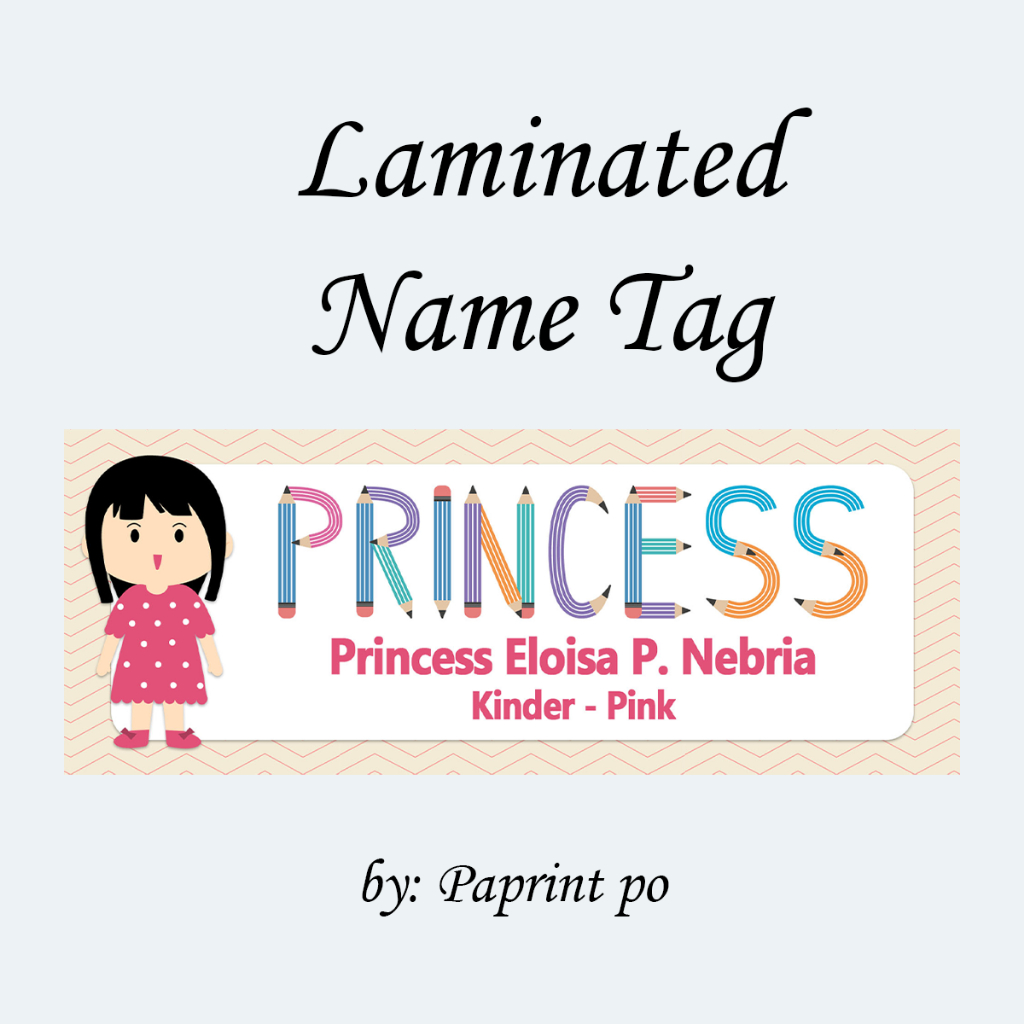 LAMINATED NAME TAG CUTE KID | Shopee Philippines