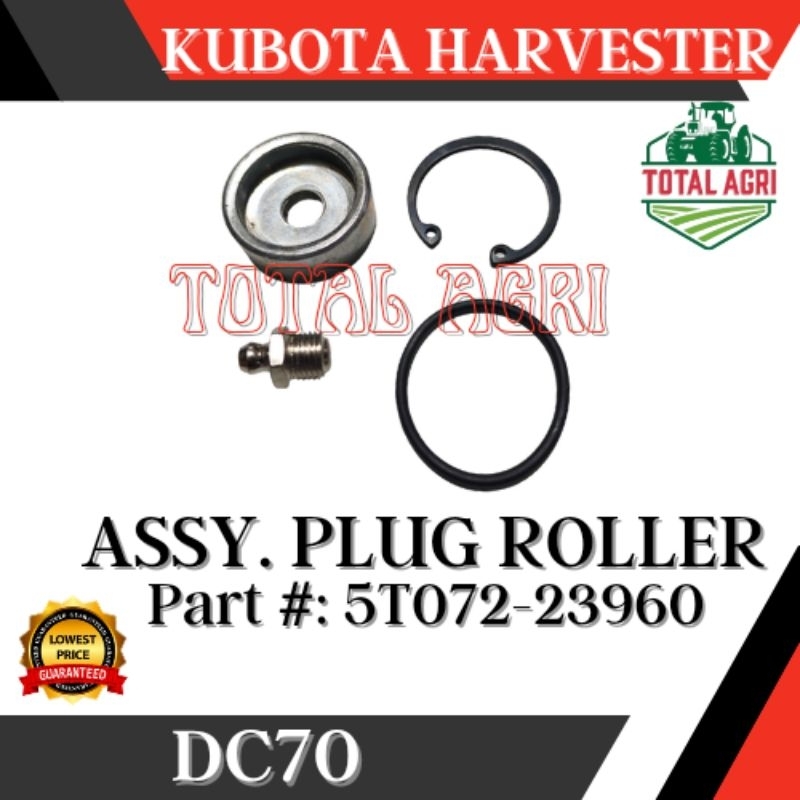 Assembly Assy Plug Roller Kubota Harvester DC70 Part #: 5T072-23960 ...