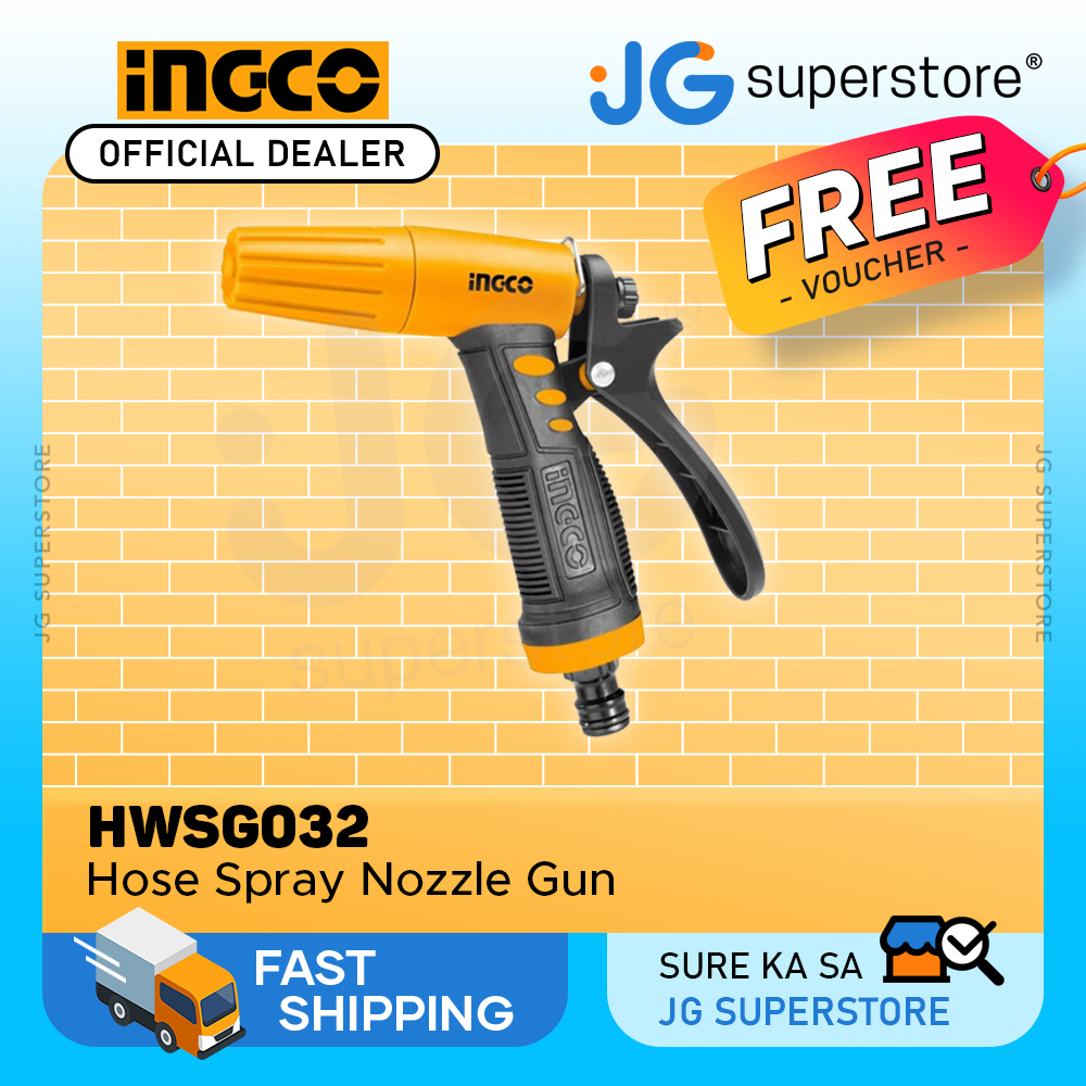 INGCO 3Way Pattern Garden Hose Spray Nozzle Gun HighPressure with TPR