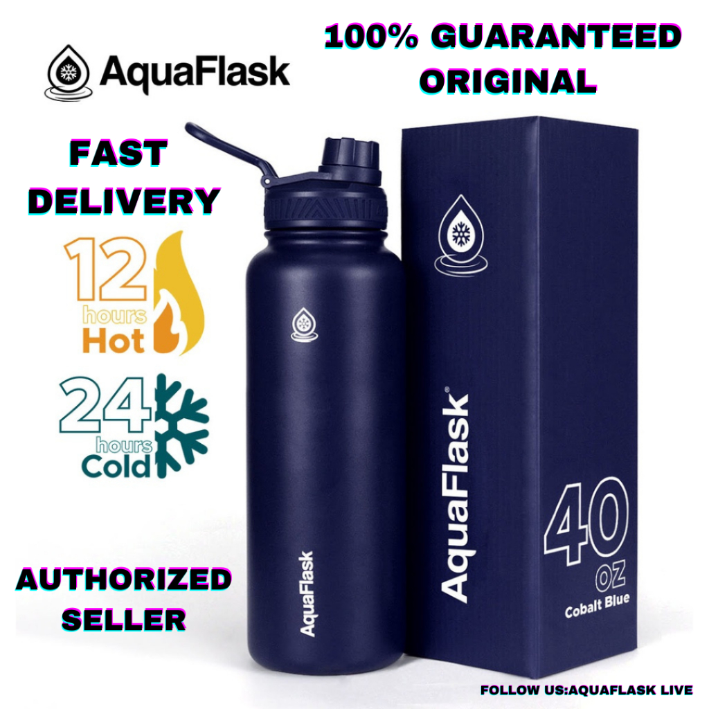 Aquaflask (32oz) Cobalt Blue Wide Mouth Vacuum Insulated Stainless 