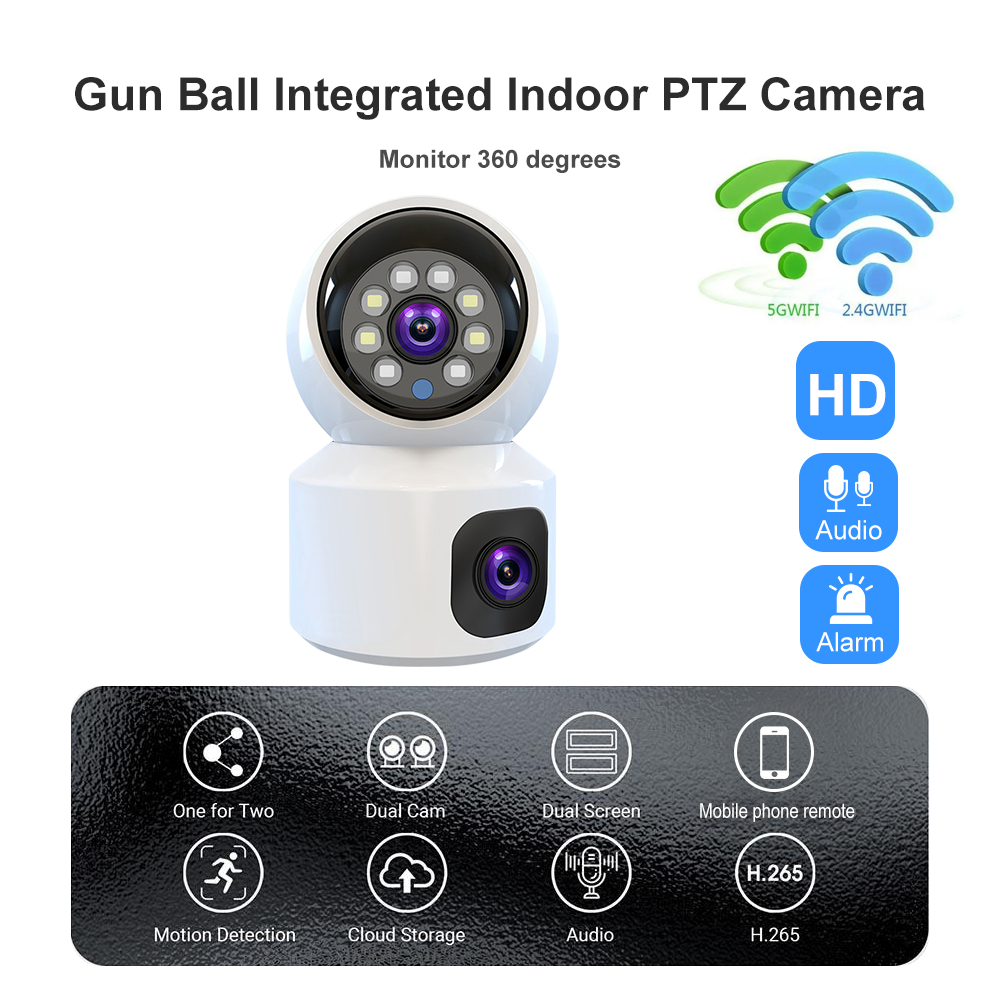 V380 Dual Lens Two Direction 1080P 360° IP CCTV Camera Wifi Security ...