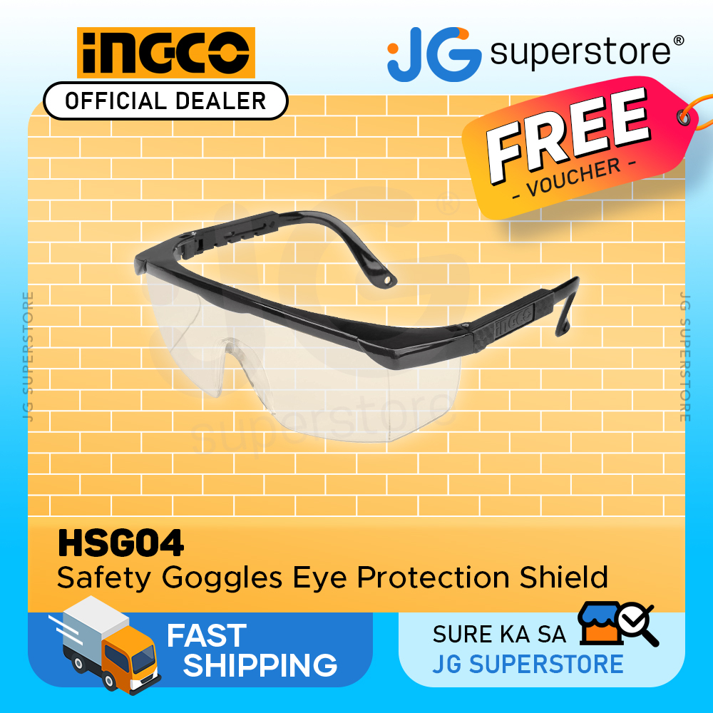 INGCO HSG04 Safety Goggles Eye Protection Shield UV Protective Eyewear