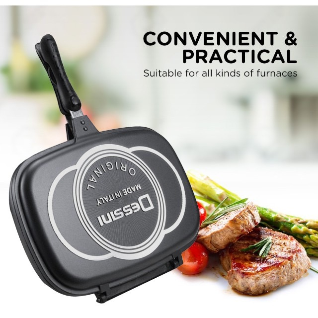 PinSan Dessini Doublesided Grill Pan Pressure Cooker Double Nonstick