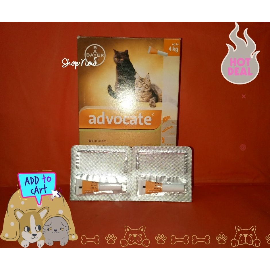 Advocate for Cats up to 4kg Anti Fleas & Ear Mites Spot On | Shopee ...