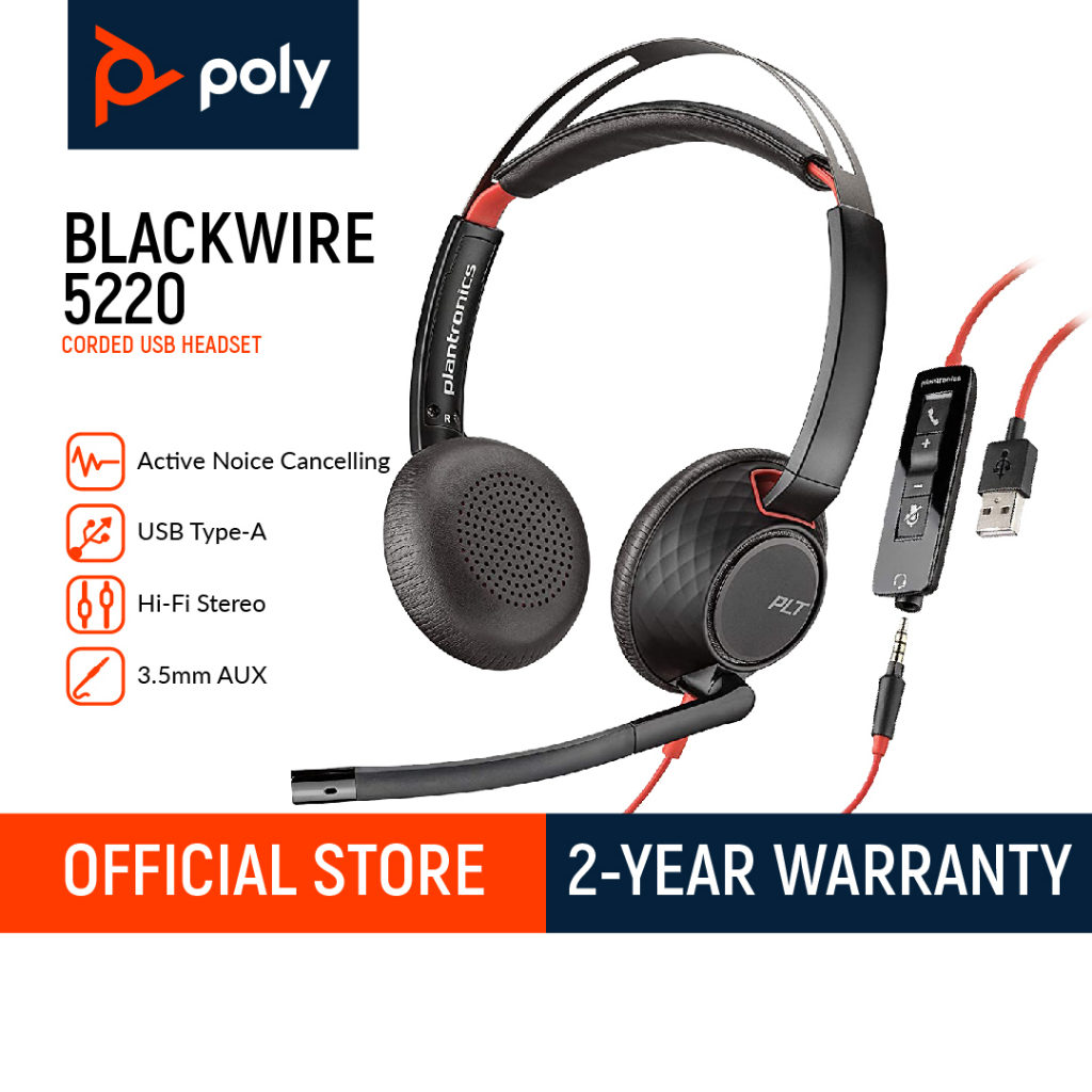 Plantronics Black Wire Stereo Usb A With Mm Headset Shopee