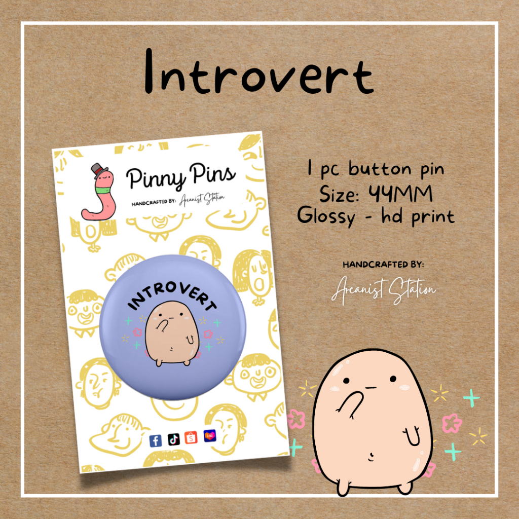 Introvert - Witty Tagalog Button Pin - Deco Funny Pins | Shopee Philippines