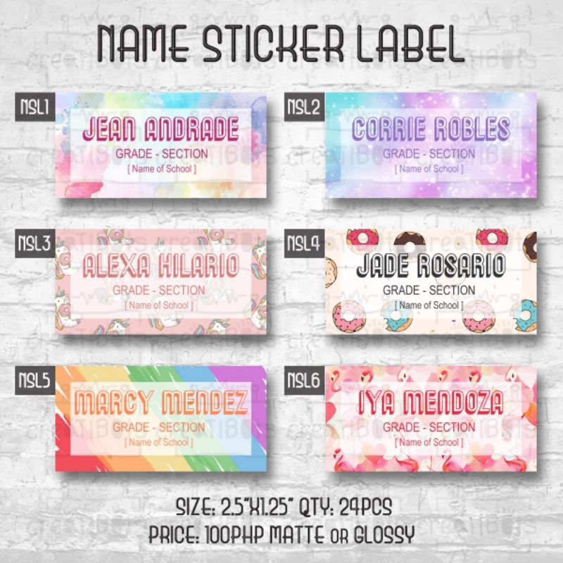 Sticker Name Label Personalized | Shopee Philippines