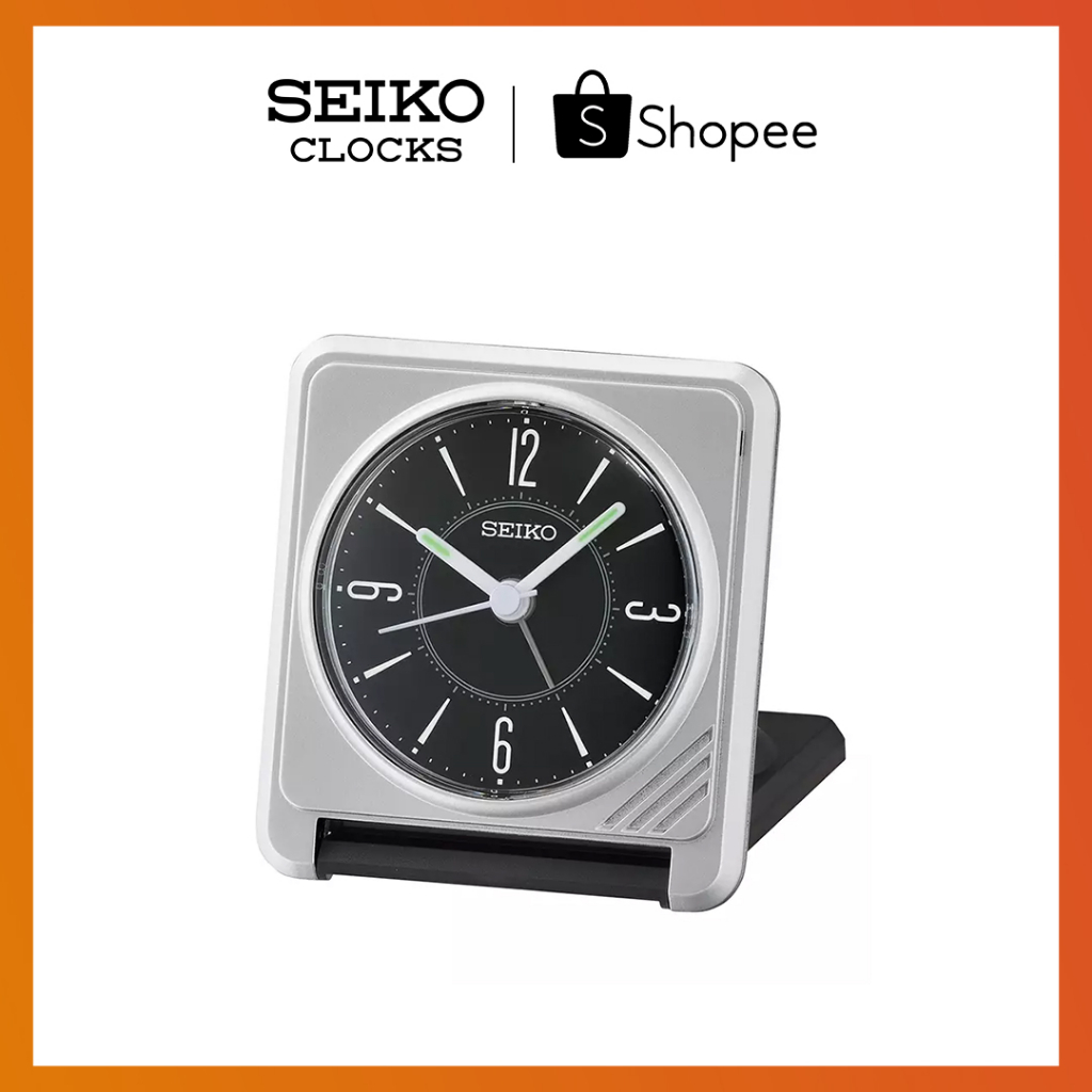 SEIKO ALARM CLOCK QHT015A Travel Size, Lumibrite Hands, Snooze Function