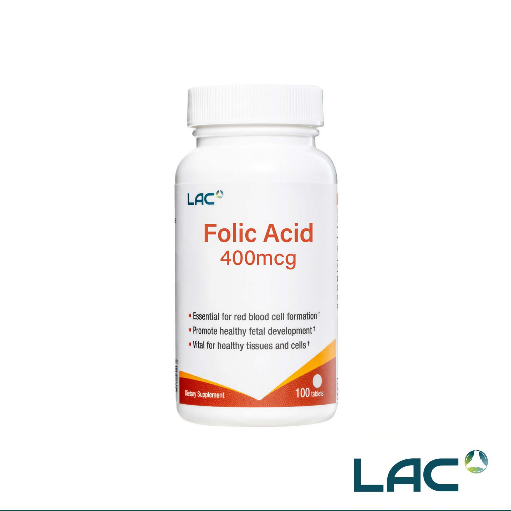 LAC Folic Acid 400mcg 100 TB (Consume within August 2025) | Shopee ...