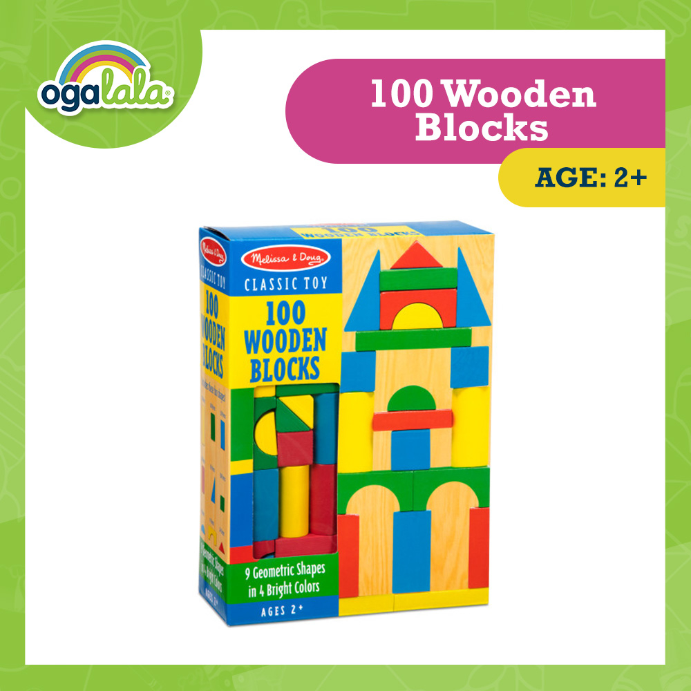 Melissa & Doug 100 Wood Blocks Set | Shopee Philippines