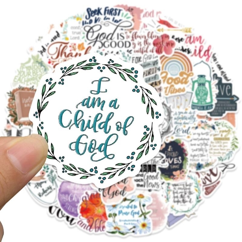 50 pcs assorted DIY waterproof Bible verse sticker | Shopee Philippines