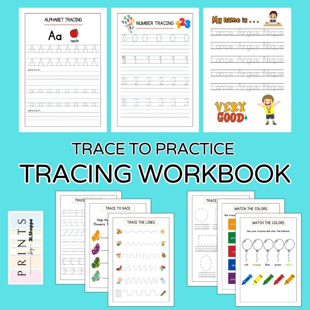 Tracing Workbook Worksheets for Kids Tracing Lines Shapes Colors ...